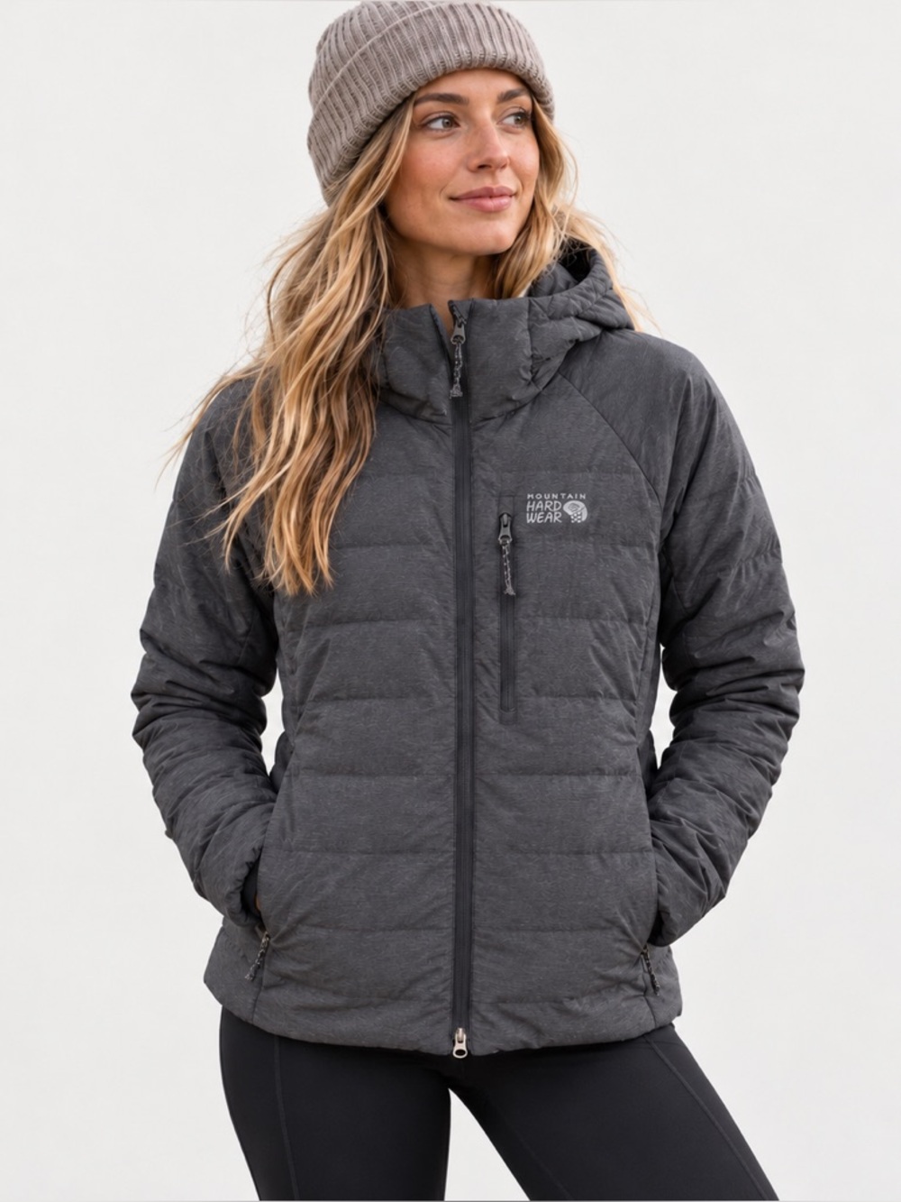 Mountain Hardwear $349 Stretchdown Hooded Jacket Womens Large Puffer Down Fill